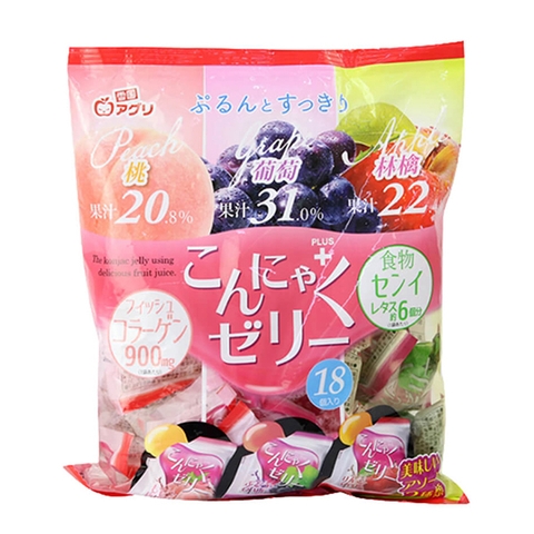 Thạch Aguri vị nho, đào, táo 2Y+ 288g