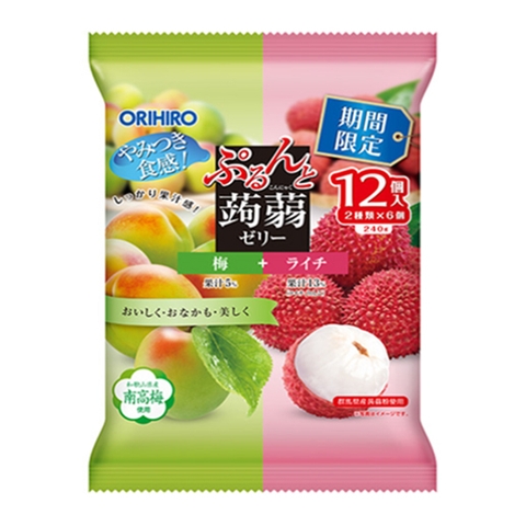 Thạch Orihiro vị mận và vải 12M+ 240g