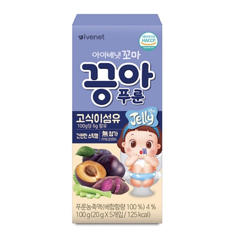Thạch trái cây rau củ vị mận, khoai lang, rau Ivenet 12M+ 100g