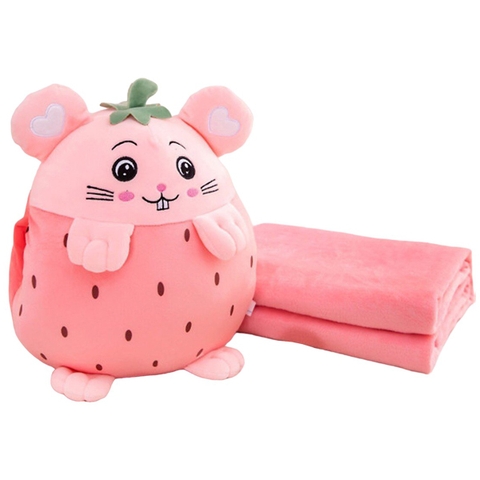 Thú nhồi bông bộ gối mềm trái dâu