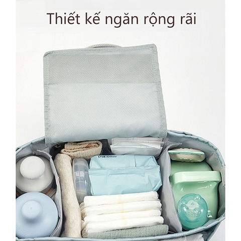 Túi bỉm sữa cao cấp Umoo - Xanh