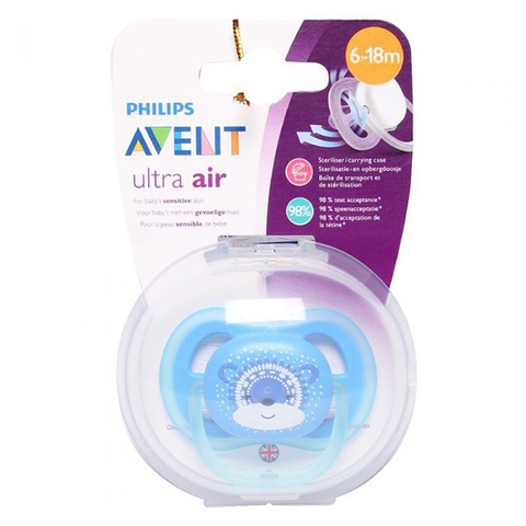 Ty ngậm Philips Avent Ultra Air hình gấu cho bé từ 6-18 tháng