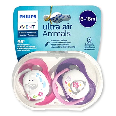 Set 2 ty ngậm Philips Avent hình thú bé gái 6-18M
