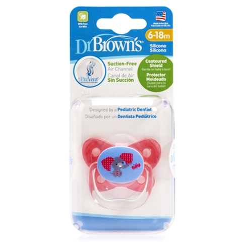 Ty ngậm Dr Brown's cho bé từ 6-18 tháng - Hồng