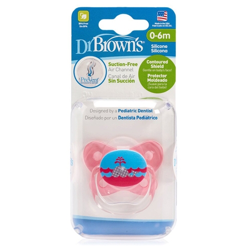 Ty ngậm Prevent Dr.Brown's level 1 từ 0-6M - Hồng