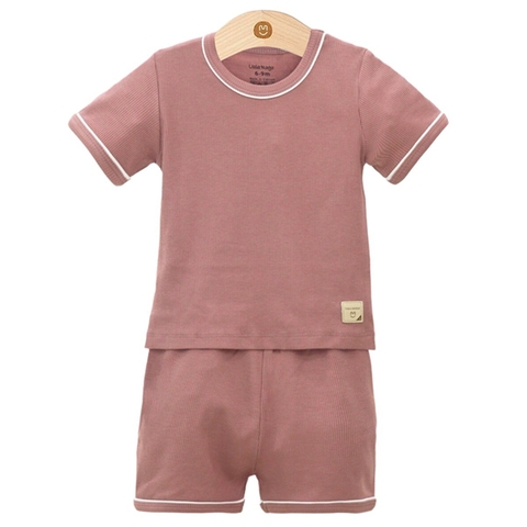 Bộ UalaRogo 18-24M cộc tay vải tăm - Tím
