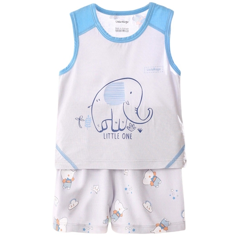 Bộ ba lỗ in voi Uala 2059 12-18M - Xanh