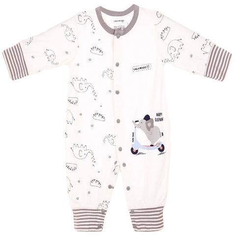 Body dài tay Bamboo Uala 2072 9-12M - Xám trắng