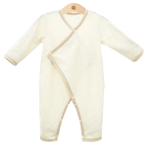 Bộ body UalaRogo 9-12M dài tay cài chéo Organic 3971 - Vàng