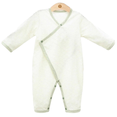 Bộ body UalaRogo 6-9M dài tay cài chéo Organic 3971 - Xanh lá