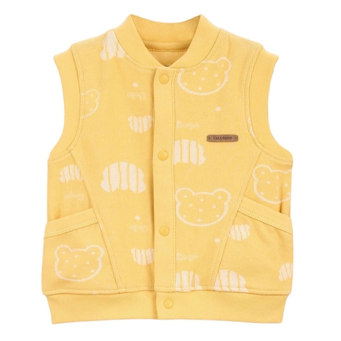 Áo gile cotton nỉ gấu Uala 3995 0-3M - Vàng