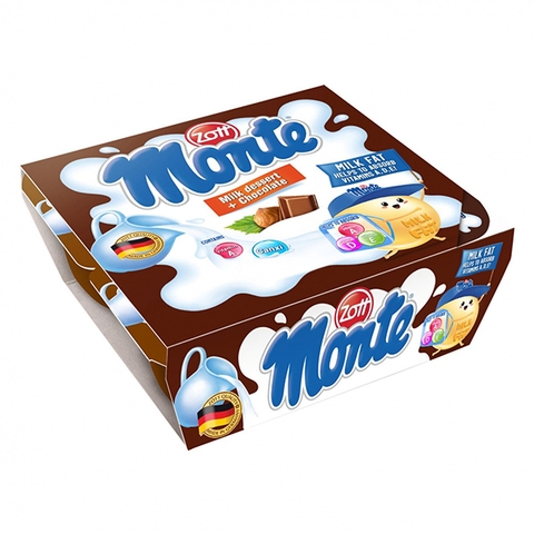 Váng sữa Monte vị socola 6M+ 55g x 4 hộp