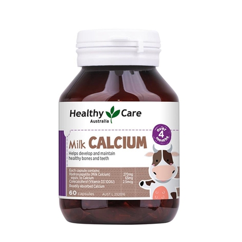Viên bổ sung canxi Healthy Care Milk Calcium 4M+ 60 viên