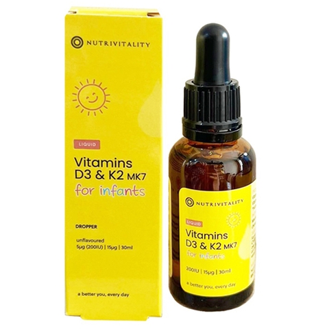 Vitamin D3 K2 MK7 Nutrivitality Anh 0M+ 30ml