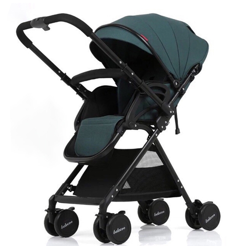 Xe đẩy Belecoo 2 chiều màu xanh rêu