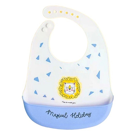 Yếm ăn dặm silicone có máng Pomo (giao màu ngẫu nhiên)