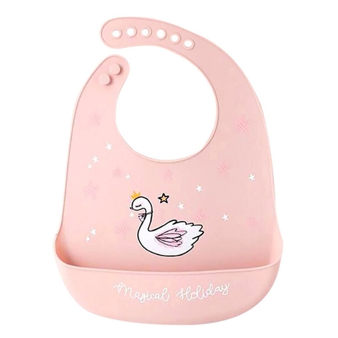 Yếm ăn dặm silicone có máng Pomo (giao màu ngẫu nhiên)