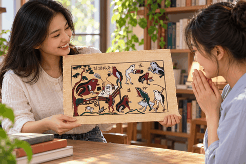 Tranh Thầy Đồ Cóc làm quà tốt nghiệp: Một lời chúc vui về chuyện học hành