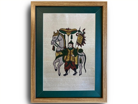 Tranh Đông Hồ Mã Giám Khung Kính 30cm x 40cm