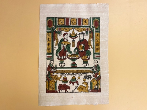 Tranh Giấy Đông Hồ Thổ Công Vị 26cm x 37cm