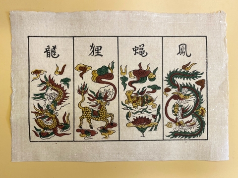 Tranh Giấy Đông Hồ Tứ Linh