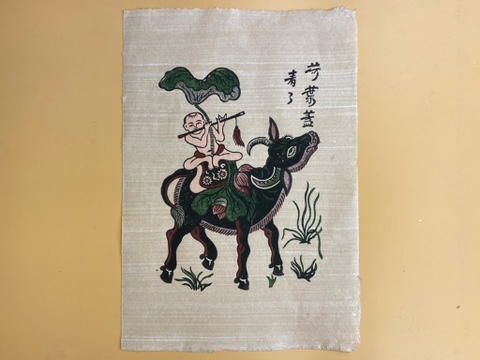 Tranh Giấy Đông Hồ Chăn Trâu Thổi Sáo