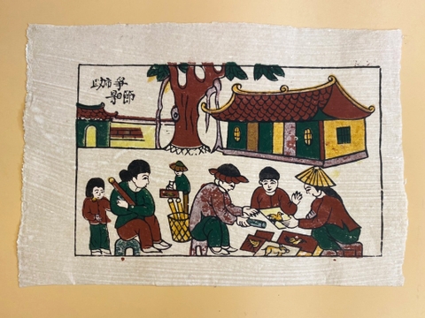Tranh Giấy Đông Hồ Chợ Quê