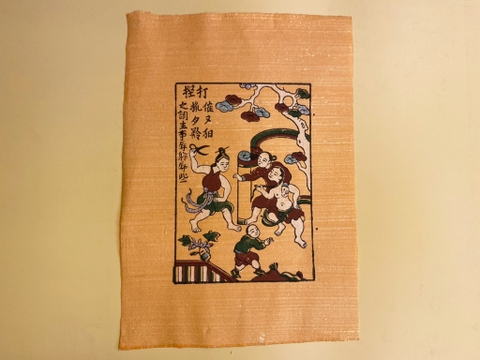 Tranh Giấy Đông Hồ Đánh Ghen 26cm x 37cm