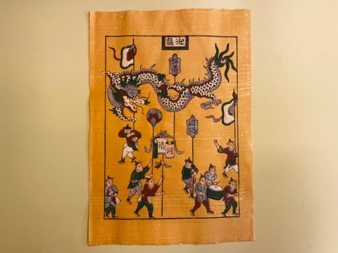 Tranh Giấy Đông Hồ Múa Rồng 26cm x37cm