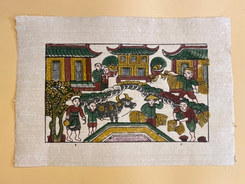Tranh Giấy Đông Hồ Ngày Mùa Thu Hoạch