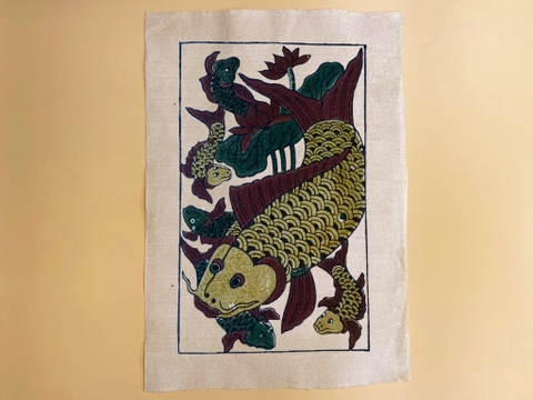 Tranh Giấy Đông Hồ Cá Đàn