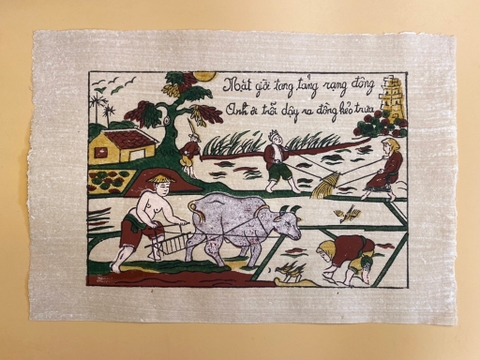 Tranh Giấy Đông Hồ Nhà Nông Làm Ruộng