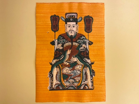 Tranh Giấy Đông Hồ Tăng Phúc Thần Tài 26cm x 37cm