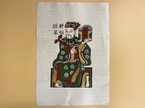 Tranh Giấy Đông Hồ Tiến Tài 26cm x 37cm