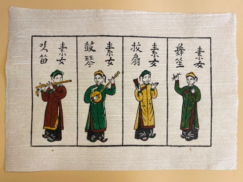 Tranh Giấy Đông Hồ Tố Nữ 26cm x 37cm