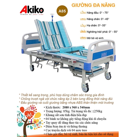 Giường bệnh nhân 5 tay quay Akiko A85