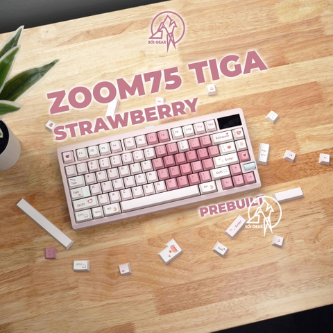 [Prebuilt by Sói] Zoom75 Tiga Strawberry - Mintcaps Trái tim