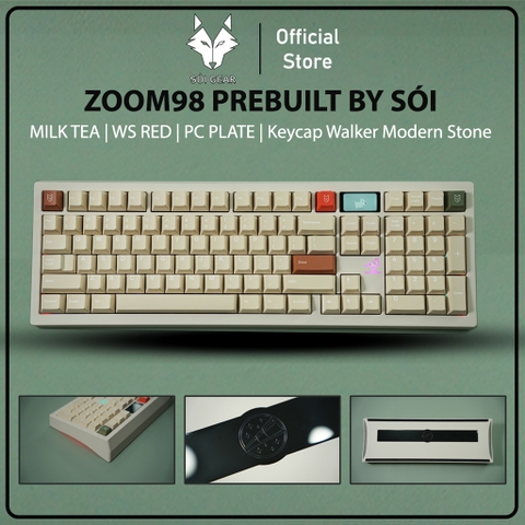 Zoom98 EE Milk Tea - WS Red - Walker Cherry Modern Stone PBT Dyesub