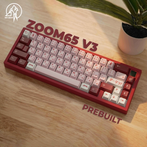 [Prebuilt by Sói] Zoom65 V3 Scarlet Red - Cherry Aifei Darling