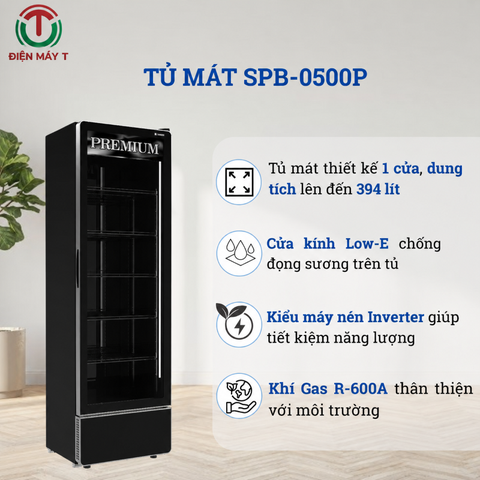 Tủ mát 1 Cánh Inverter Sanden Premium 394 Lít SPB-0500P