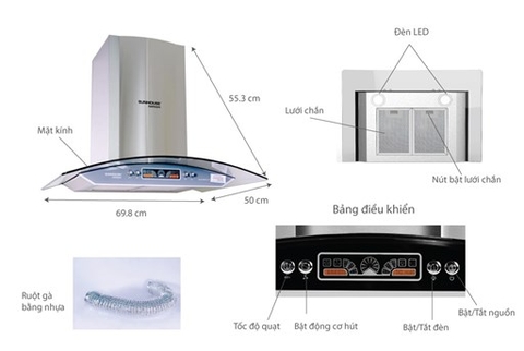 Máy hút mùi kính cong Sunhouse Mama MM6716-70