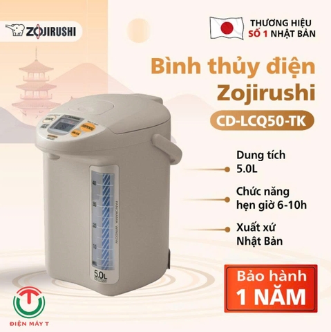Bình thủy điện Zojirushi 5lít 800W CD-LCQ50-TK