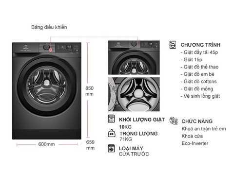 Máy giặt Electrolux UltimateCare 300 Inverter 10 kg EWF1024D3SC [Mới 2024]