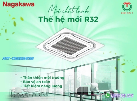 Máy lạnh âm trần Nagakawa Inverter 8 hướng thổi 23800btu NIT-C24R2U35