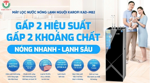Máy lọc nước nóng lạnh Karofi KAD-M82 - 12 lõi lọc