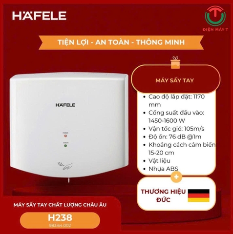 Máy sấy tay Hafele H238 (983.64.002) - Hàng chính hãng