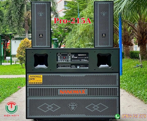 Loa Kéo Bình & Điện Nanomax Pro-215A Bass Đôi 40cm 2250w