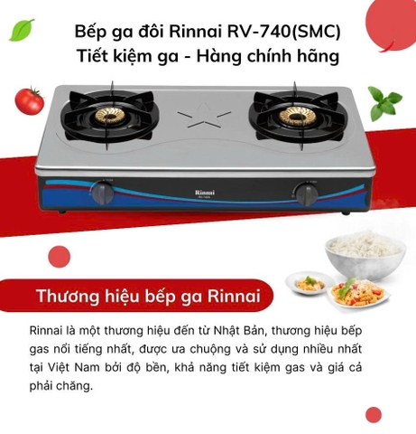 Bếp gas đôi dương Rinnai RV-740A(SMC)