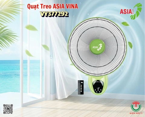 Quạt treo tường ASIAVINA VY377292 Xanh chuối non (điều khiển từ xa)