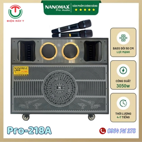 Loa Kéo Nanomax Pro-218A công suất 3050W Bass Đôi 50cm